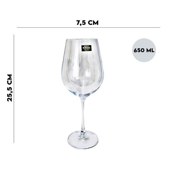 Imagem de Jogo 12 Taças Cristal Ecológico Bohemia p/ Vinho Água Columba 650ml