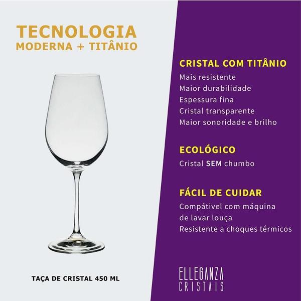 Imagem de Jogo 12 Taças De Cristal Água E Vinho Branco Helena Bohemia