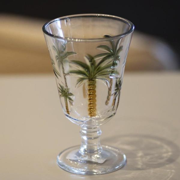 Imagem de Jogo 12 Taças de Cristal Palm Hand Tree Coqueiro Transparente para Água Lyor 240ml