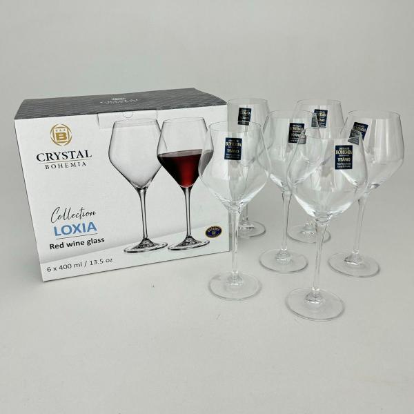 Imagem de Jogo 12 Taças Vinho Tinto 610 e 400 ml Cristal Bohemia Loxia