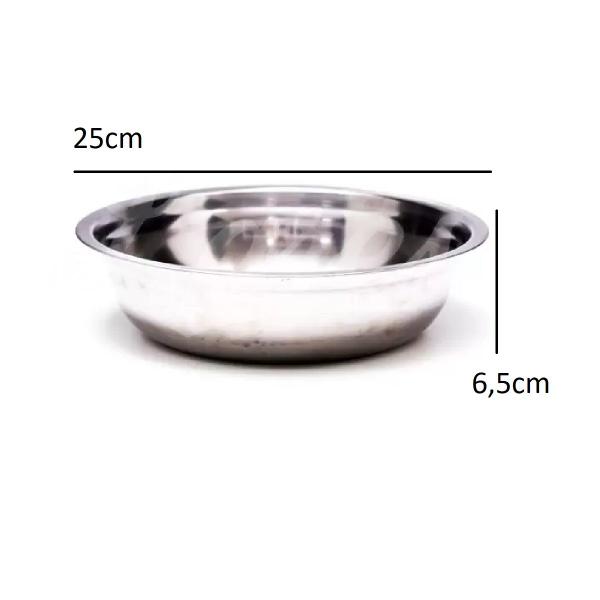 Imagem de Jogo 2 Bowl Bacia Saladeira Tigela Em Aço Inox 25Cm Multiuso