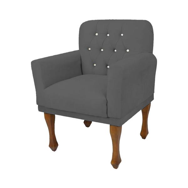 Imagem de Jogo 2 Cadeira Poltrona Decorativa Para Clínica Anitta Suede Cinza DL Decor