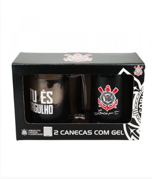 Imagem de Jogo 2 Canecas Gel Isolante Térmico Time Corinthians 400 ml - taimes