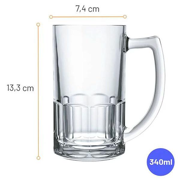 Imagem de Jogo  2 Copo Caneca de Chopp e Cerveja Vidro 350 ml Cerveja