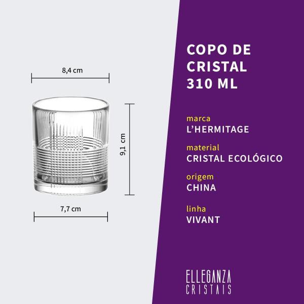 Imagem de Jogo 2 Copos Cristal Whisky 310 Ml Linha Vivant L'Hermitage