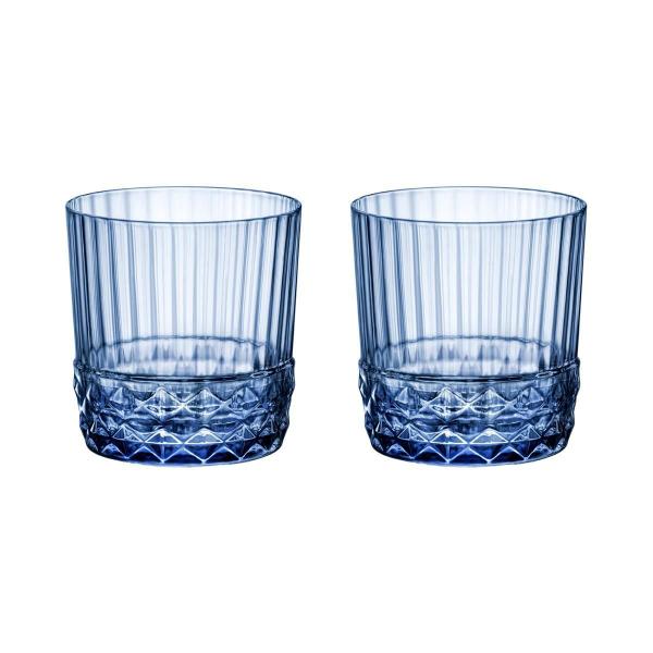 Imagem de Jogo 2 Copos Cristal Whisky 370 Ml Azul America 20S Bormioli