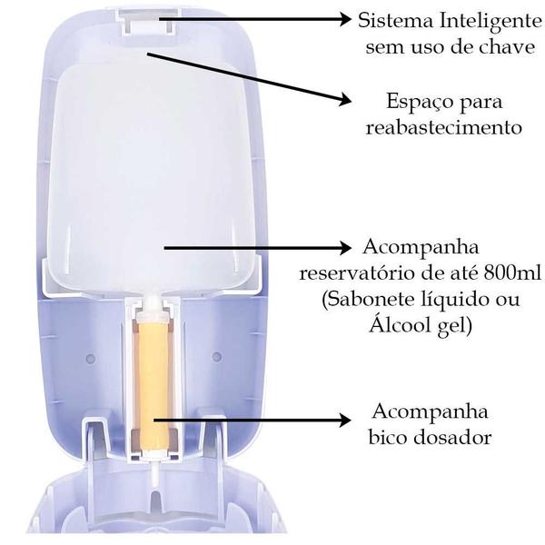 Imagem de Jogo 2 Dispenser álcool gel Sabonete sabão Líquido + 1 Toalheiro Porta Papel Toalha Invoq Premisse