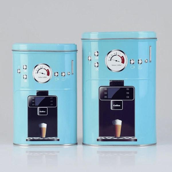 Imagem de Jogo 2 Latas Kitchen Azul 20x14x9cm - The Home