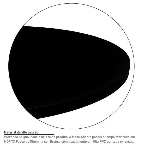 Imagem de Jogo 2 Mesas de Canto Lateral Atlanta Tripé Redonda MDF - Branca e Preta