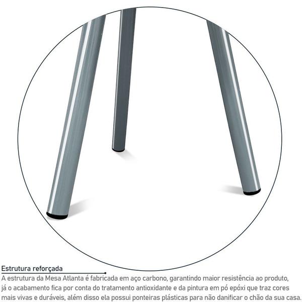 Imagem de Jogo 2 Mesas de Canto Lateral Atlanta Tripé Redonda MDF - Prata e Preto