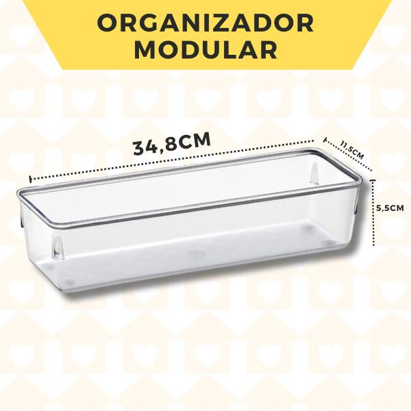 Imagem de Jogo 2 Organizador Gavetas Modular 5 Porta Talheres Multiuso