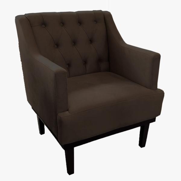 Imagem de Jogo 2 Poltronas Decorativa Em Capitonê Para Quarto e Closet Classica Suede Marrom LM DECOR