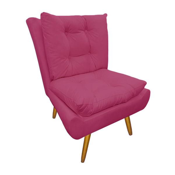 Imagem de Jogo 2 Poltronas Decorativa Estofada Para Sala de Visitas Karen Suede Rosa Pink - LM DECOR