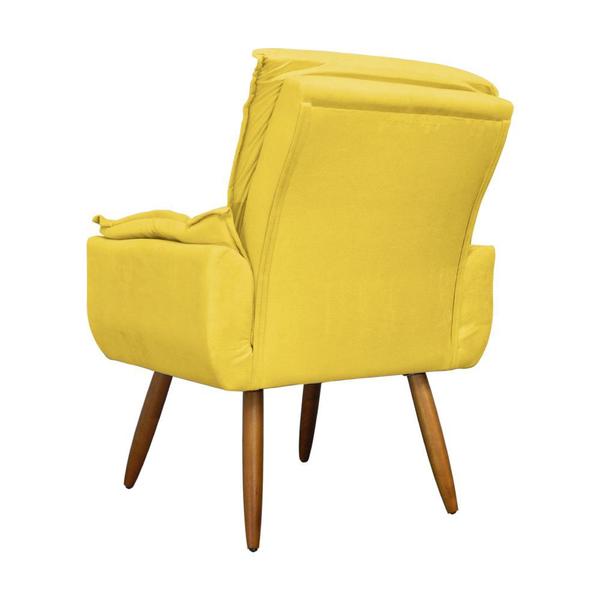 Imagem de Jogo 2 Poltronas Decorativas Para Sala Comercial Emília Plus Suede Amarelo - DL Decor