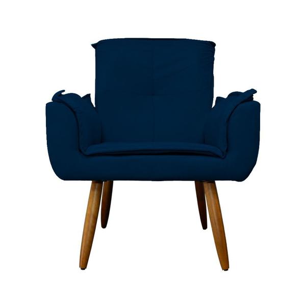 Imagem de Jogo 2 Poltronas Decorativas Para Sala Comercial Emília Plus Suede Azul Marinho - DL Decor