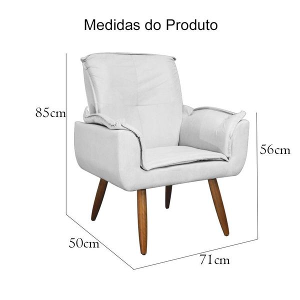 Imagem de Jogo 2 Poltronas Decorativas Para Sala Comercial Emília Plus Suede Branco - DL Decor