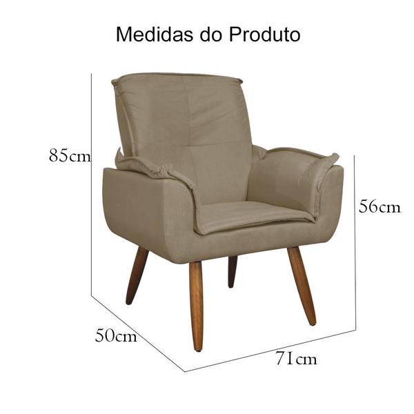 Imagem de Jogo 2 Poltronas Decorativas Para Sala Comercial Emília Plus Suede Cappuccino - DL Decor