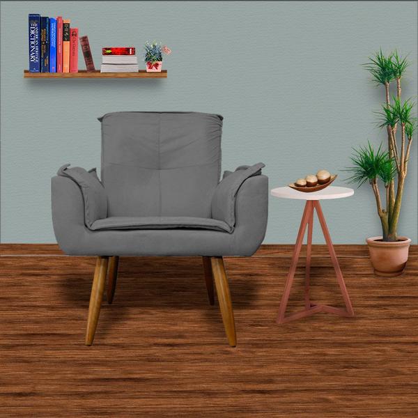 Imagem de Jogo 2 Poltronas Decorativas Para Sala Comercial Emília Plus Suede Cinza - DL Decor