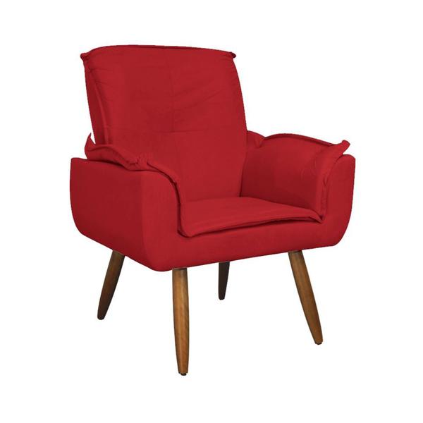 Imagem de Jogo 2 Poltronas Decorativas Para Sala Comercial Emília Plus Suede Vermelho - DL Decor