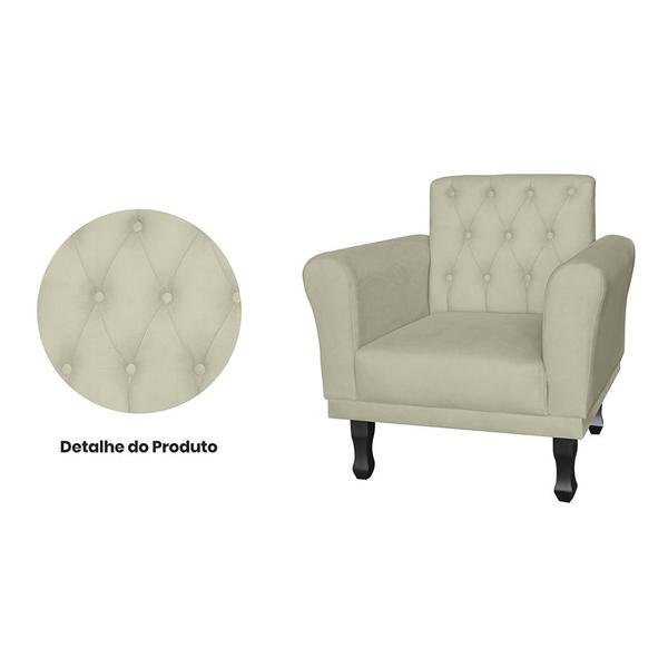 Imagem de Jogo 2 Poltronas Decorativas Para Sala de Espera Classic Suede Bege - DL Decor