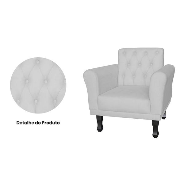 Imagem de Jogo 2 Poltronas Decorativas Para Sala de Espera Classic Suede Branco - DL Decor