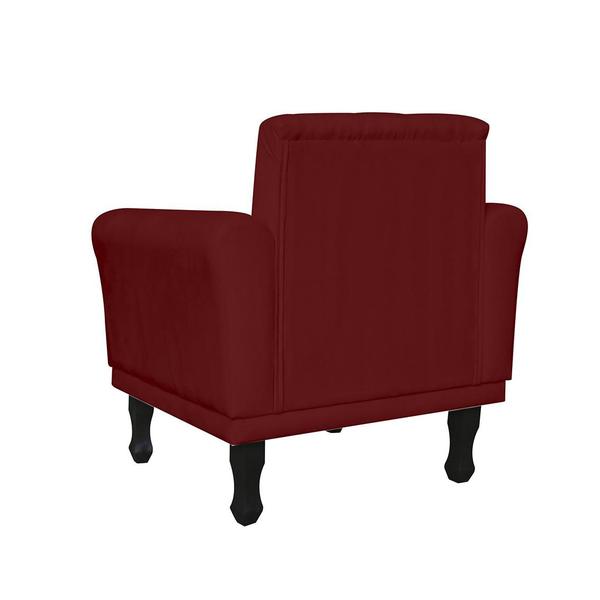 Imagem de Jogo 2 Poltronas Decorativas Para Sala de Espera Classic Suede Vermelho Bordo - DL Decor