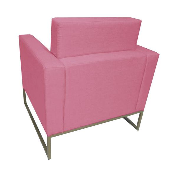 Imagem de Jogo 2 Poltronas Estofada Com Base de Ferro Para Consultório Grazi Suede Rosa Barbie - DL DECOR