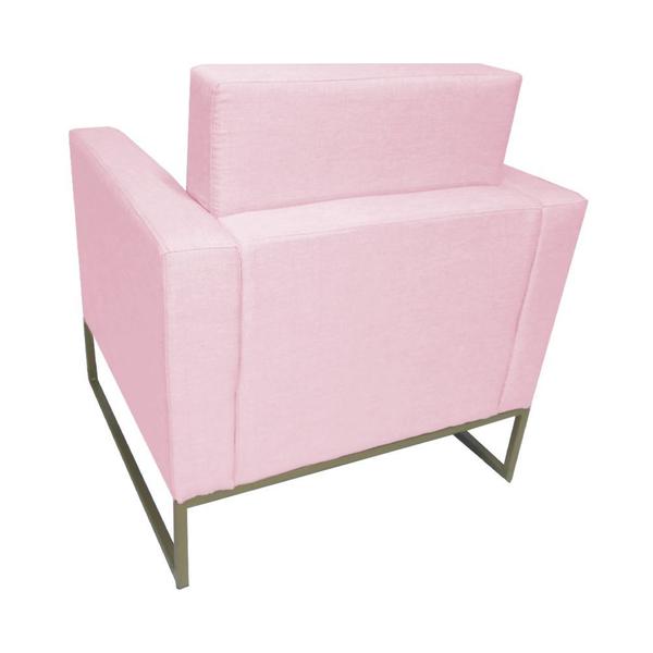 Imagem de Jogo 2 Poltronas Estofada Com Base de Ferro Para Consultório Grazi Suede Rosa Bebe - DL DECOR