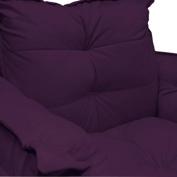 Imagem de Jogo 2 Poltronas Estofada Consultório Base Giratória de Metal Opala Suede Roxo - DL Decor