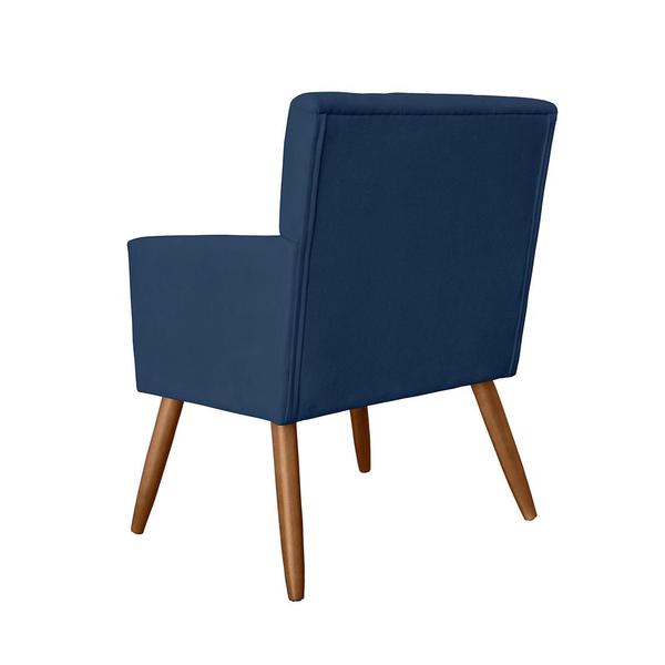 Imagem de Jogo 2 Poltronas Estofadas Para Quarto Closet Onix Suede Azul Marinho - DL Decor