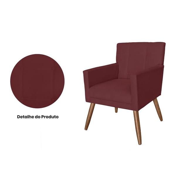 Imagem de Jogo 2 Poltronas Estofadas Para Quarto Closet Onix Suede Vermelho Bordo - LM DECOR