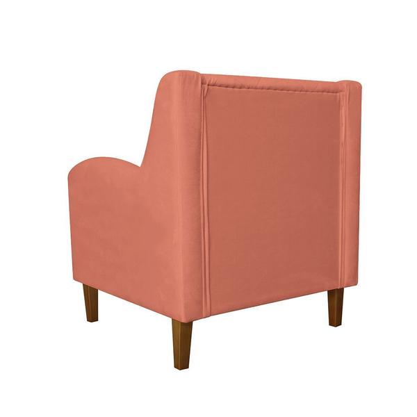 Imagem de Jogo 2 Poltronas Estofadas Para Recepção Clínica Leticia Suede Coral - DL DECOR