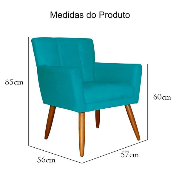 Imagem de Jogo 2 Poltronas Jane Para Recepção Pés Madeira - Suede - Sv Decor