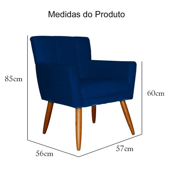 Imagem de Jogo 2 Poltronas Jane Para Recepção Pés Madeira - Suede - Sv Decor