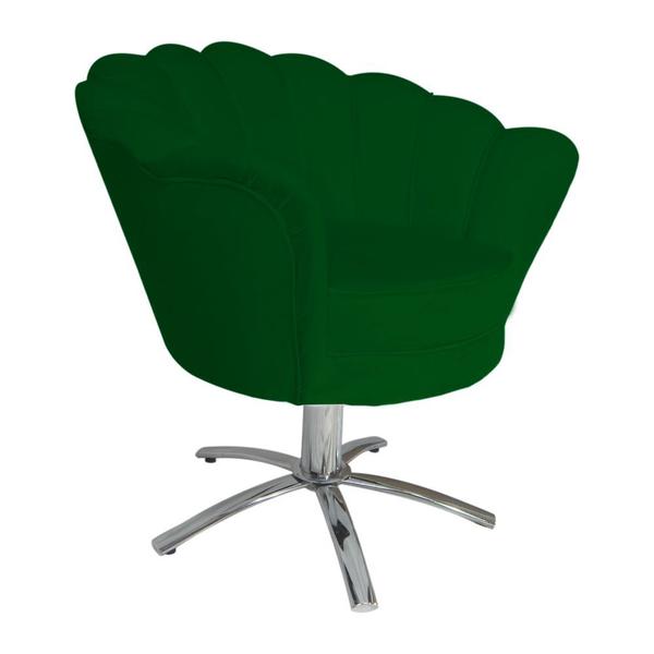 Imagem de Jogo 2 Poltronas Para Sala Comercial Base Giratória de Metal Pétala Suede Verde - DL Decor