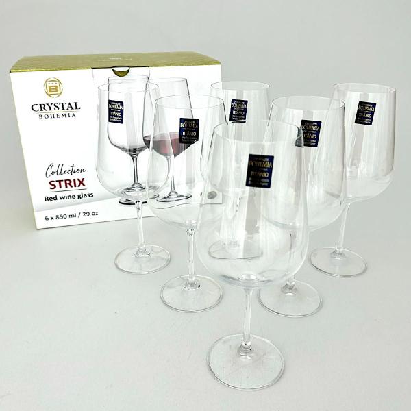 Imagem de Jogo 2 Taças Vinho Bordeaux Strix Wine Cristal Bohemia 850ml