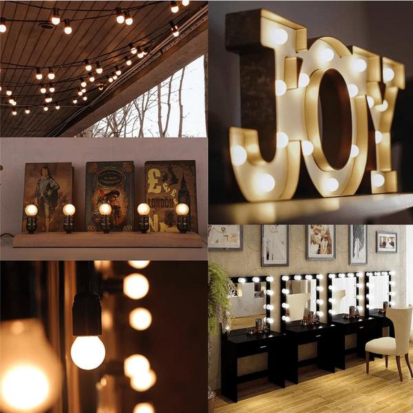 Imagem de Jogo 20 Lâmpadas LED Bolinha Decorativa G45 3W Branco Ambar 270 Lumens E27 61268