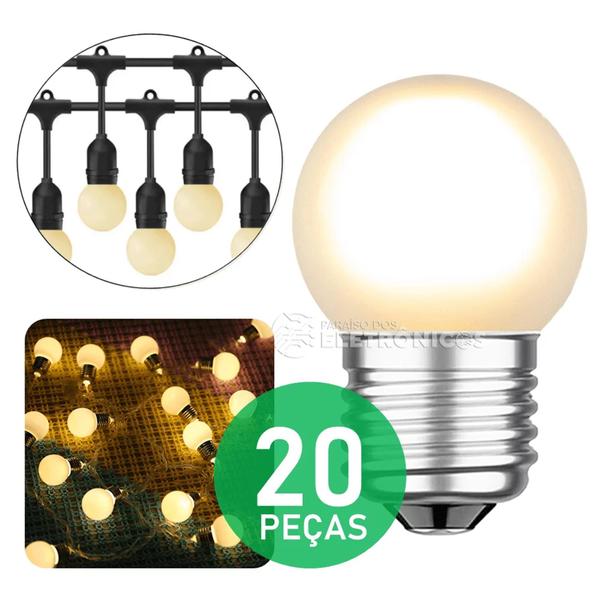 Imagem de Jogo 20 Lâmpadas Led Bolinha Decorativa G45 3w Para Sua Decoração 61268