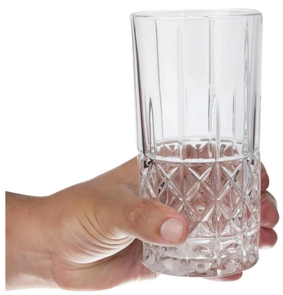 Imagem de Jogo 24 Copo Long Drink Vidro Alto Relevo Koper 350ML - Mimo