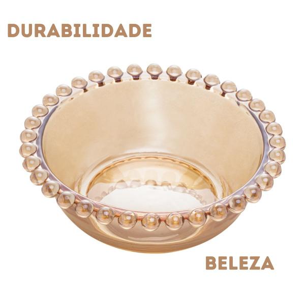 Jogo 3 Bowls de Cristal Pearl Âmbar Wolff 14x5cm Imagem de Jogo 3 Bowls de Cristal Pearl Âmbar Wolff 14x5cm