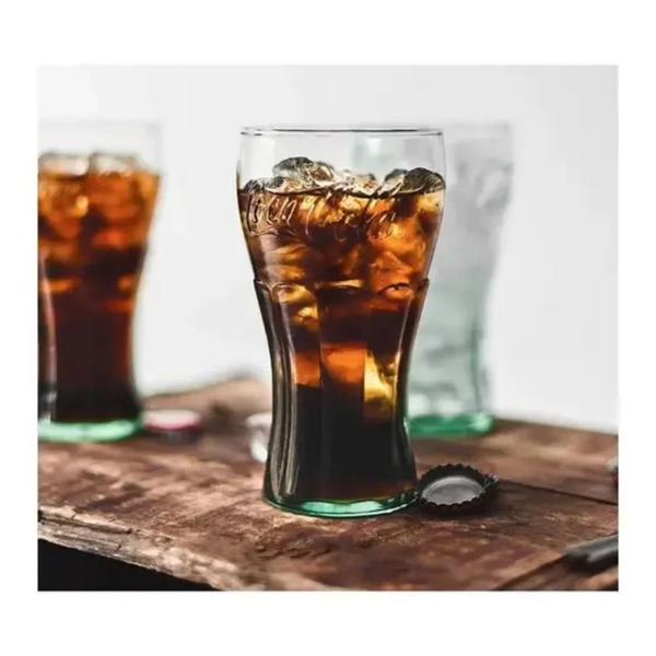 Imagem de Jogo 3 Copos Coca-Cola Contour Vidro Verde 470ml - Nadir