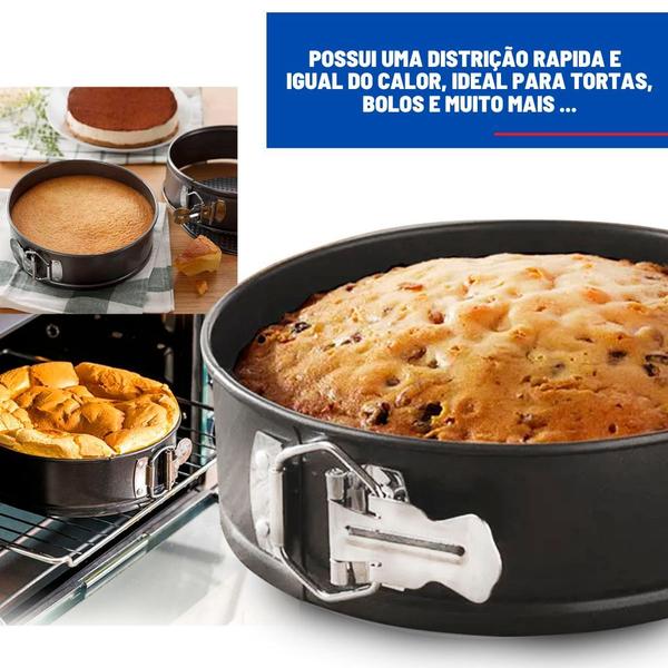 Jogo 3 Formas Para Bolo Torta C/ Fundo Removível Antiaderent - 123UTIL Imagem de Jogo 3 Formas Para Bolo Torta C/ Fundo Removível Antiaderent