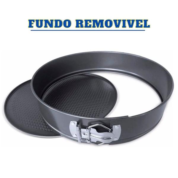 Jogo 3 Formas Para Bolo Torta C/ Fundo Removível Antiaderent - 123UTIL Imagem de Jogo 3 Formas Para Bolo Torta C/ Fundo Removível Antiaderent