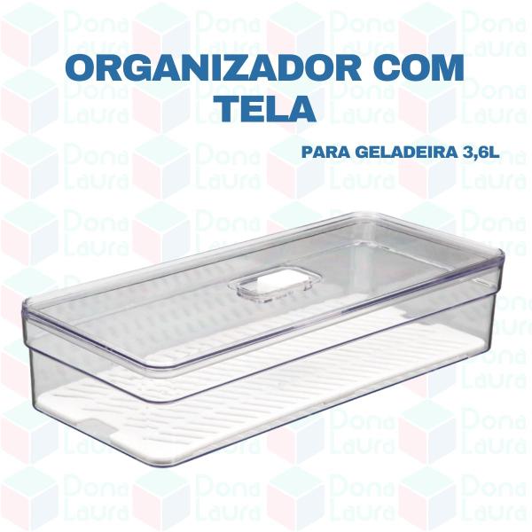 Imagem de Jogo 3 Organizadores Retangular C/ Tela Para Guardar Alimentos