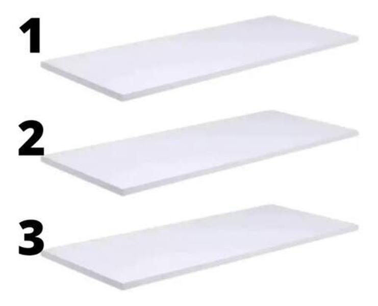 Imagem de Jogo 3 Prateleiras Branco Mdf Kit 30x15cm Suporte e parafusos