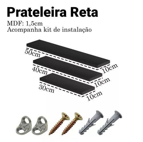 Imagem de Jogo 3 Prateleiras Nicho Mdf Kit Tamanhos Variados 