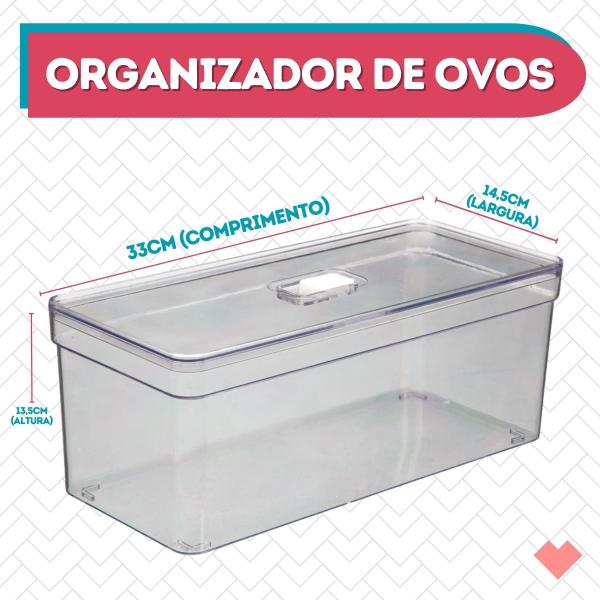 Imagem de Jogo 3 Un Organizadores Retangular Grande Porta Ovos Alimentos