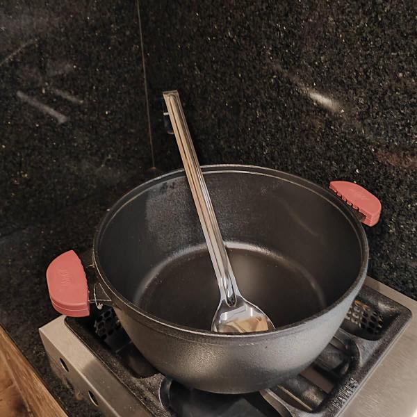 Imagem de Jogo 3 Utensílios Restaurante Escumadeira Colher de Arroz Concha Grandes Brinox Cozinha Industrial Inox