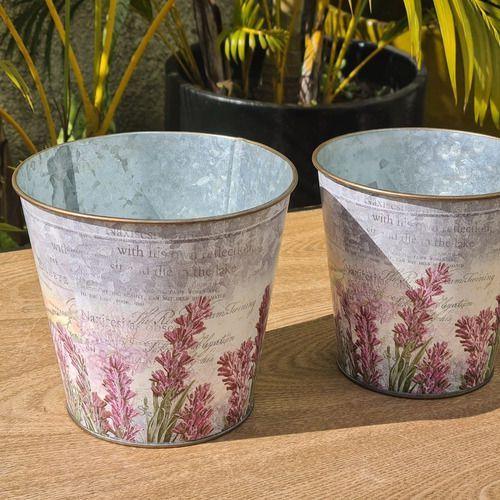 Imagem de Jogo 3 Vasos Cachepot Metal Galvanizado Floreira 15x17