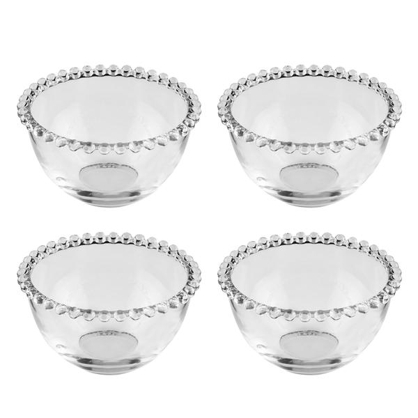 Imagem de Jogo 4 bowls 14 cm para sobremesa de cristal transparente Pearl Wolff - 27895